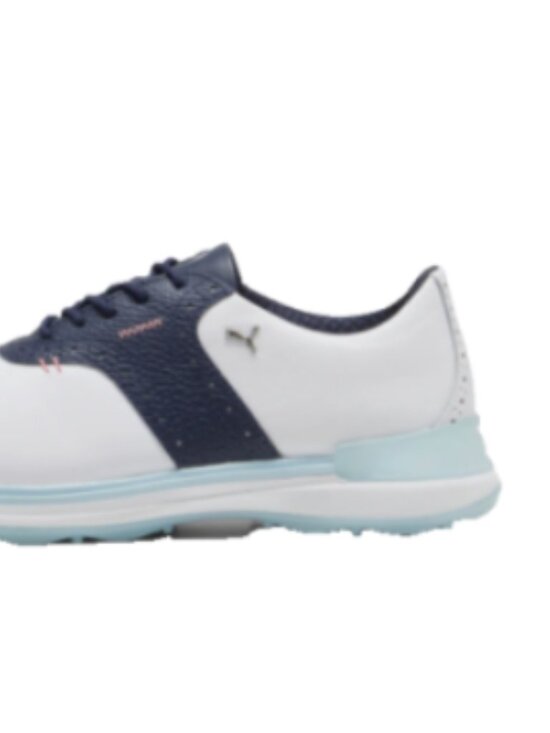 NEW in Box Puma Avant Spikeless Golf Shoes White/Deep Navy #379428-Size 12